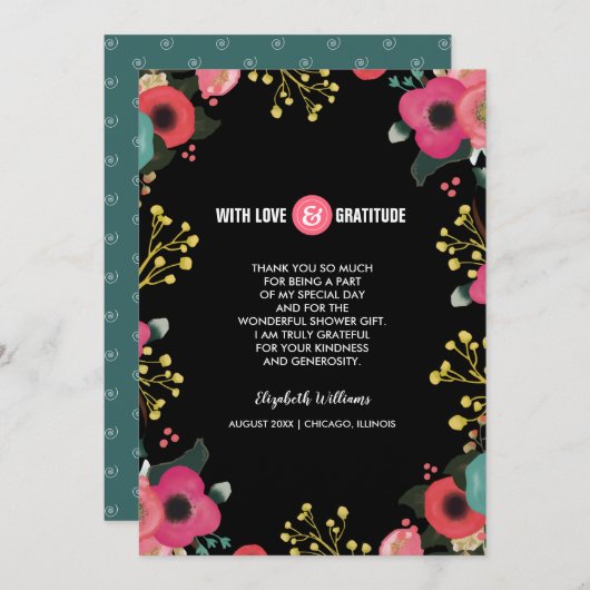 Bruiloft Thank You Custom Flat Kaart (Voorkant / Achterkant)