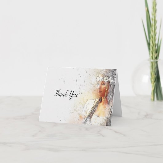 Bruiloft Thank You met Bruid Bedankkaart (Voorkant)