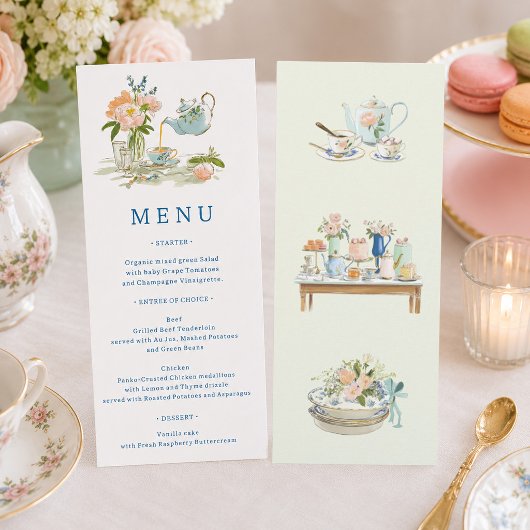 Bruiloft Thee Feest Menu  Kaart