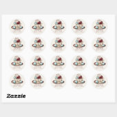 Bruiloft Thee Feestje Macarons Ronde Sticker (Vel)