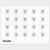 Bruiloft Thee Paars Theepot Bruiloft  Ronde Sticker (Vel)