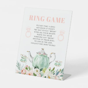 Bruiloft Thee Party Ring Game Bord Reclamebord Met Voetstuk
