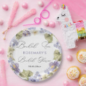 Bruiloft Thee Waterverf Bloemig Bruiloftsfeest Papieren Bordje (Feest)