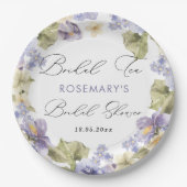 Bruiloft Thee Waterverf Bloemige Bruiloft Feest Papieren Bordje (Voorkant)