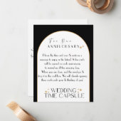 Bruiloft Tijd Capsule Custom Briefpapier Goud/Zwar Notitiekaartje (Voorkant / Achterkant in situ)