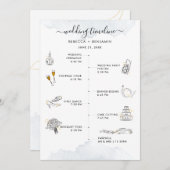 Bruiloft Tijdlijn Moderne Iconen en Route Programmakaart (Voorkant / Achterkant)