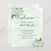 Bruiloft tijdlijn programma florals groen (Voorkant / Achterkant)