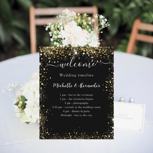 Bruiloft tijdlijn programma zwart goud
