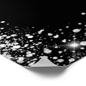 Bruiloft tijdlijn programma zwart zilver wit poster (Hoek)