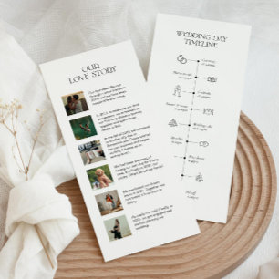 Bruiloft tijdlijn sjabloon met liefdesverhaal & ic menu