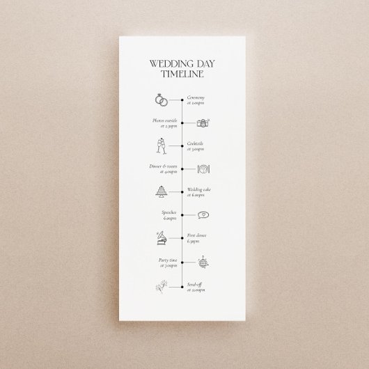 Bruiloft tijdlijn sjabloon met liefdesverhaal & ic menu