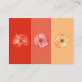 Bruiloft tinten van rode papaver kleding 3 kleur p informatiekaartje (Achterkant)