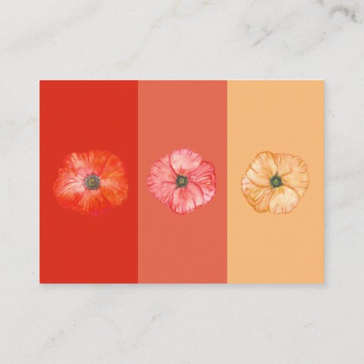 Bruiloft tinten van rode papaver kleding 3 kleur p informatiekaartje (Achterkant)