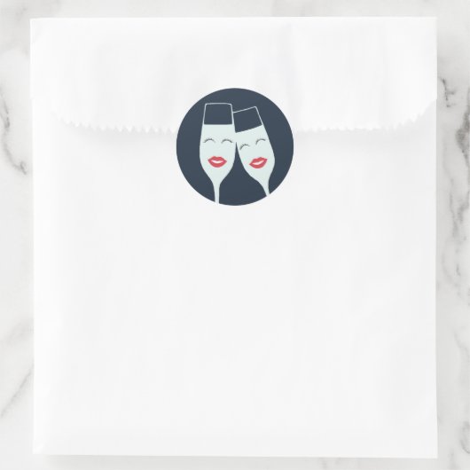 Bruiloft Toast Seal Ronde Sticker (Tas)