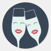 Bruiloft Toast Seal Ronde Sticker (Voorkant)