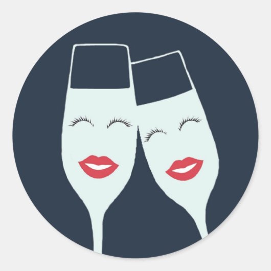 Bruiloft Toast Seal Ronde Sticker (Voorkant)