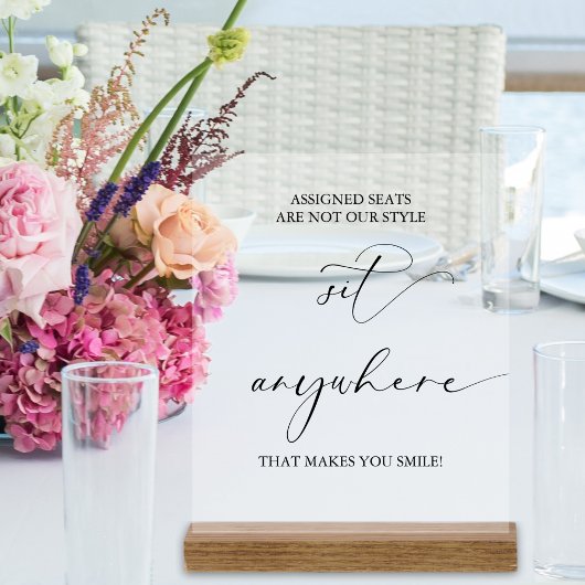Bruiloft toegewezen stoelen zijn niet onze stijl m acryl bord