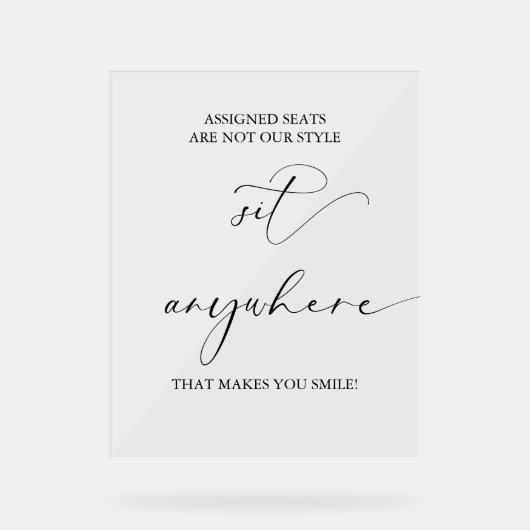 Bruiloft toegewezen stoelen zijn niet onze stijl m acryl bord (Voorkant)