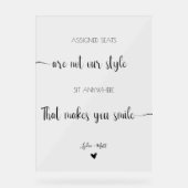 Bruiloft toegewezen zetels zijn niet onze stijl acryl bord (Voorkant)