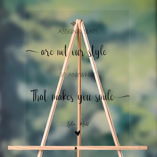 Bruiloft toegewezen zetels zijn niet onze stijl acryl bord (Neutraal)