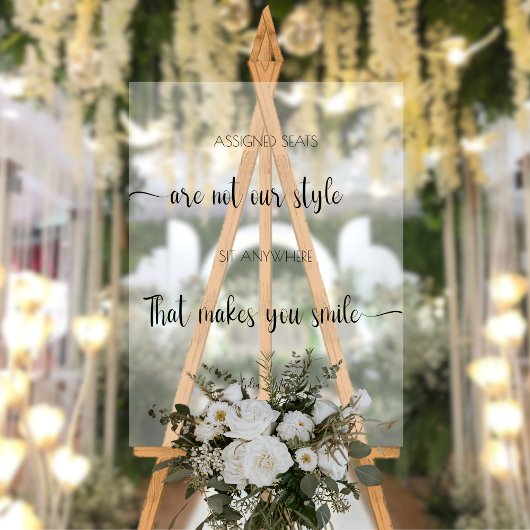 Bruiloft toegewezen zetels zijn niet onze stijl acryl bord
