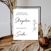 Bruiloft toegewezen zetels zijn niet onze stijl reclamebord met voetstuk