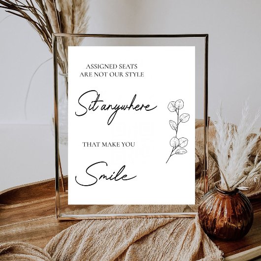 Bruiloft toegewezen zetels zijn niet onze stijl reclamebord met voetstuk