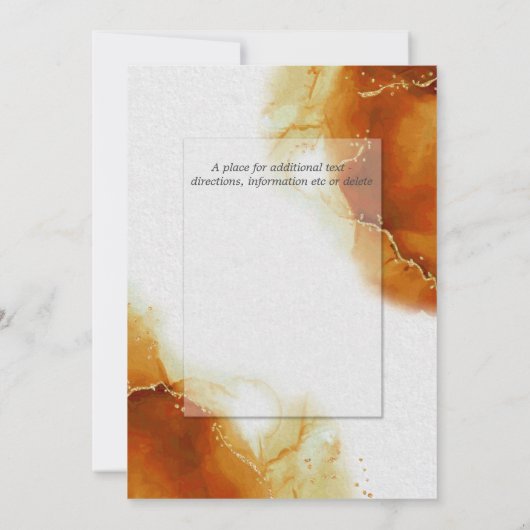 BRUILOFT | Topaz Gold Abstracte marmer Kaart (Achterkant)