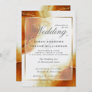 BRUILOFT   Topaz Gold Abstracte marmer Kaart