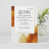 Bruiloft Topaz Goud Abstract Marmer Kaart (Staand voorkant)