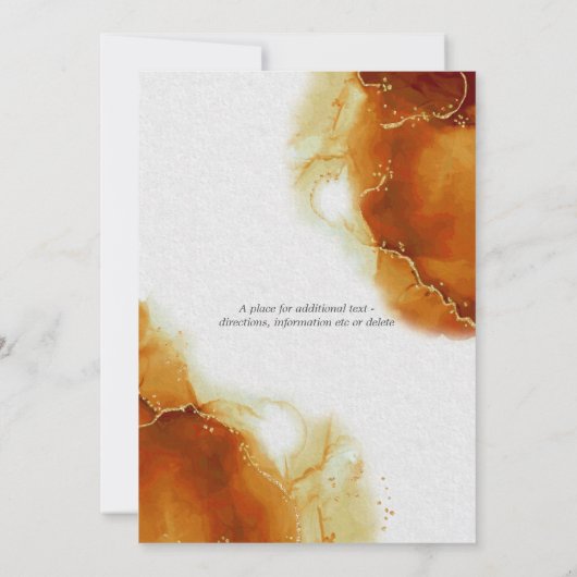 Bruiloft Topaz Goud Abstract Marmer Kaart (Achterkant)