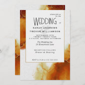 Bruiloft Topaz Goud Abstract Marmer Kaart (Voorkant / Achterkant)