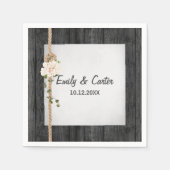 Bruiloft touw knoop op schuur hout servet (Voorkant)