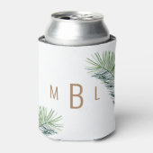 Bruiloft Tropisch gebladerte Goud Monogram Blikjeskoeler (Blikje Voorkant)