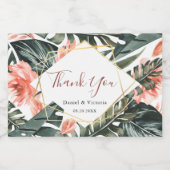 Bruiloft Tropisch Goud Mini Mousserende Wijnfles Sparkling Wijnetiket (Enkel label)