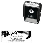 Bruiloft tropische palm laat modern retour adres  zelfinktende stempel (In situ)