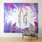 Bruiloft Tropische Waterverf Fotocabine Achtergron Wandkleed (In Situ (horizontaal))