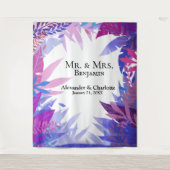 Bruiloft Tropische Waterverf Fotocabine Achtergron Wandkleed (Voorkant)