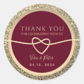 Bruiloft Trouw Dank Je Favoriet Ronde Sticker (Voorkant)