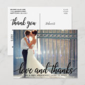 Bruiloft Trouwe en Dank Mr. en Mrs. Foto Briefkaart (Voorkant / Achterkant)