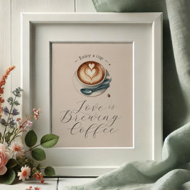 Bruiloft Trouwerij Bruidsborrel Coffee Bar Poster