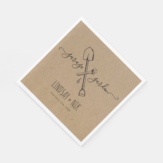 Bruiloft & Tuin Bruids- / Koppel-feest Servet (Hoek)