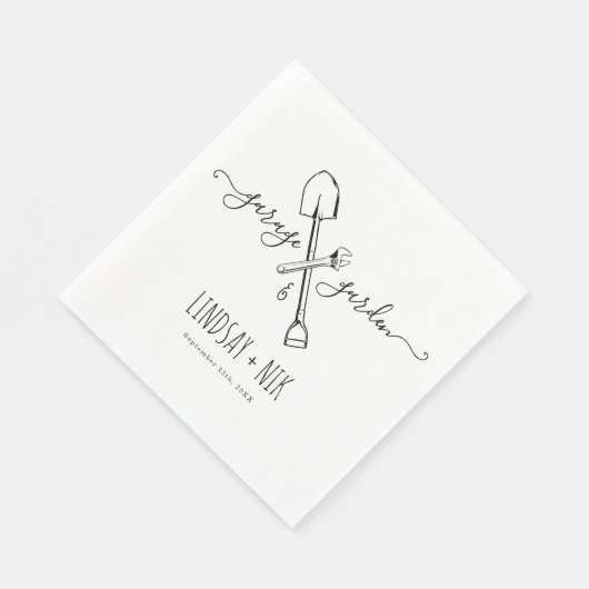 Bruiloft & Tuin Bruids- / Koppelborrel Servet (Hoek)