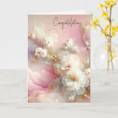 Bruiloft Tulle Floral Abstract Kaart (Gele Bloem)