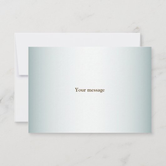 Bruiloft Turquoise witte bloem gouden bladeren Bedankkaart (Achterkant)