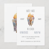 Bruiloft Tussen twee vuren BachelorX Feest Kaart (Voorkant / Achterkant)