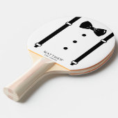 Bruiloft Tuxedo Suspenders Bow Stropdas Groomsman Tafeltennisbatje (Voorkant Gekanteld)