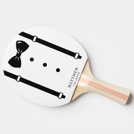 Bruiloft Tuxedo Suspenders Bow Stropdas Groomsman Tafeltennisbatje (Zijkant)