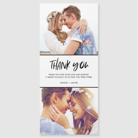 Bruiloft twee foto dank u kaart (Voorkant)