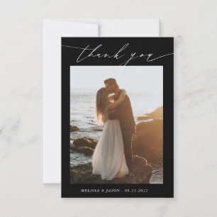 Bruiloft Typografie Dank u Kaart Foto bruiloft